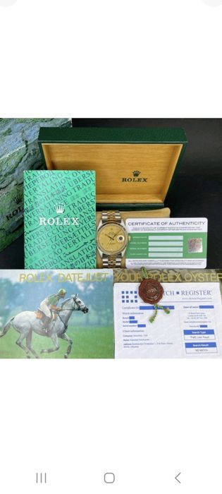 Rolex Datejust 36 Champagner Złoto Diamanty Full Set 16233