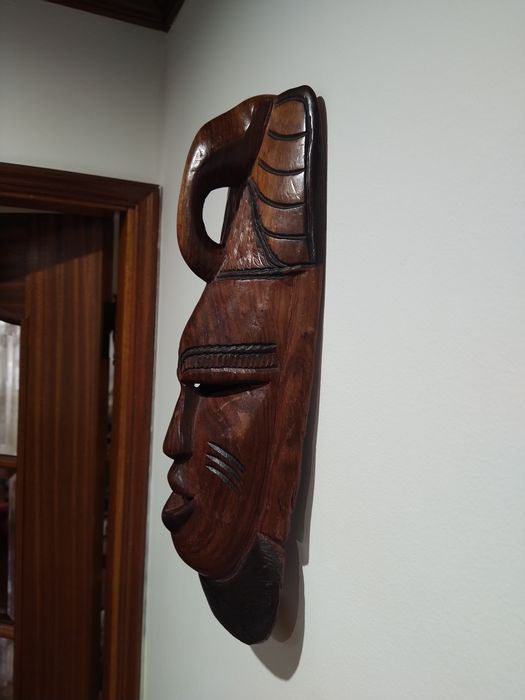 Mascara tribal africana escultura africa madera elefante casa quarto.