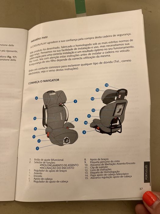Cadeira de carro da Casualplay 15-36kg.