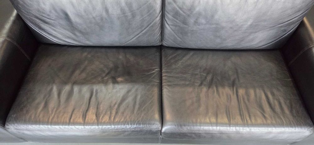 Sofá Couro Preto 3PAX
