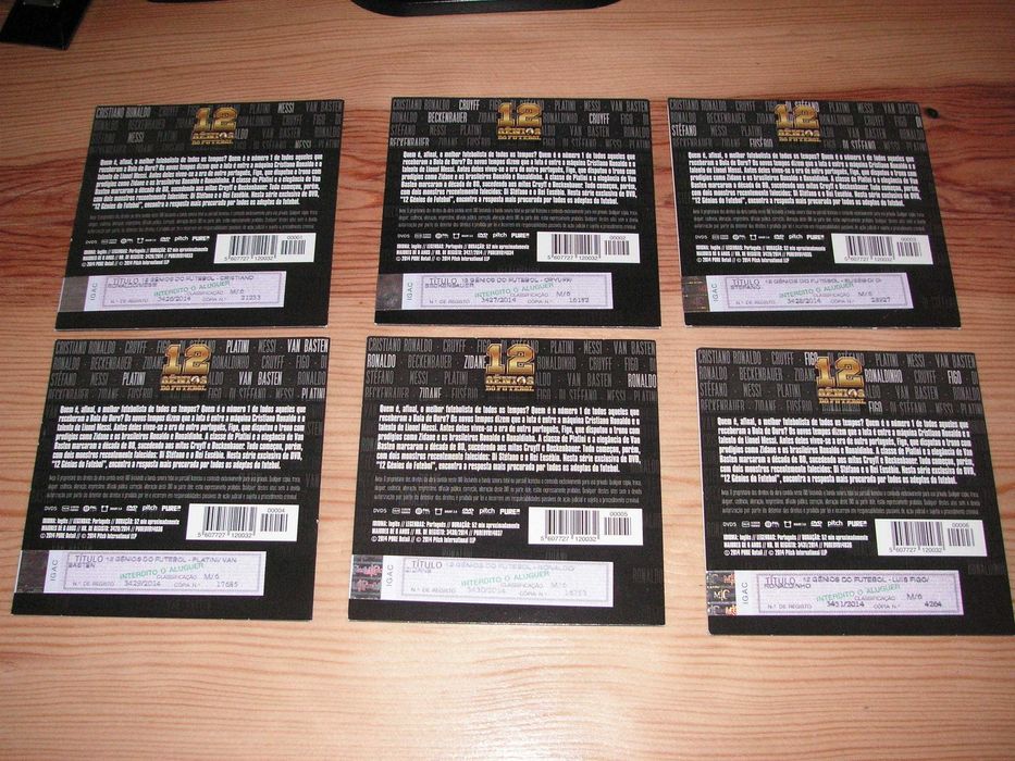 DVD ´S 12 Génios do Futebol  - Colecção Completa (Selados)