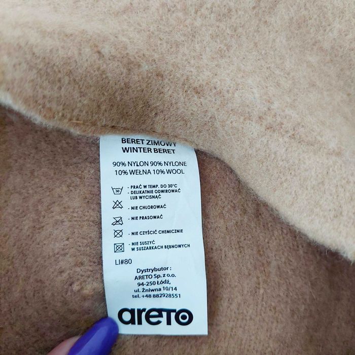 beret ciemniejszy beż areto Nowy