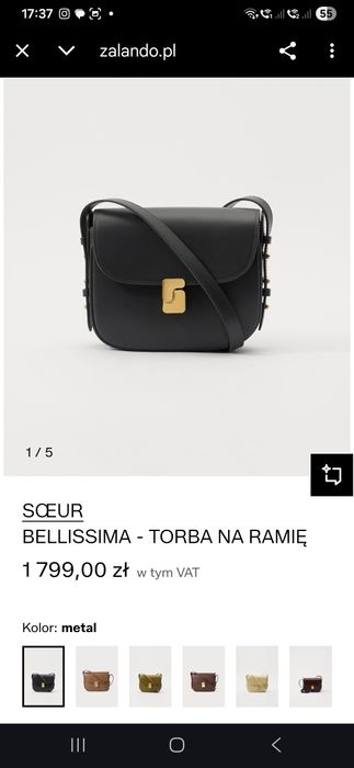 Torebka damska czarna SOEUR. Nowa