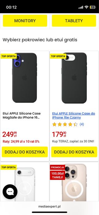 Nowe, czarne Etui marki Apple na IPhone 16