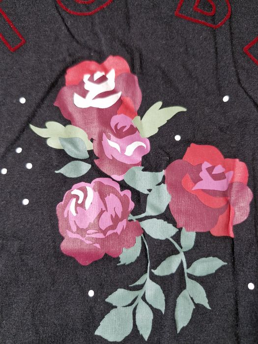 Reserved T-shirt Damski Grafika w Róże Rozmiar L