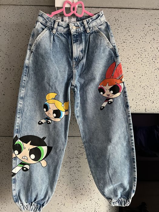 Spodnie jeansy balloon Atomówki The Powerpuff Girls Bershka