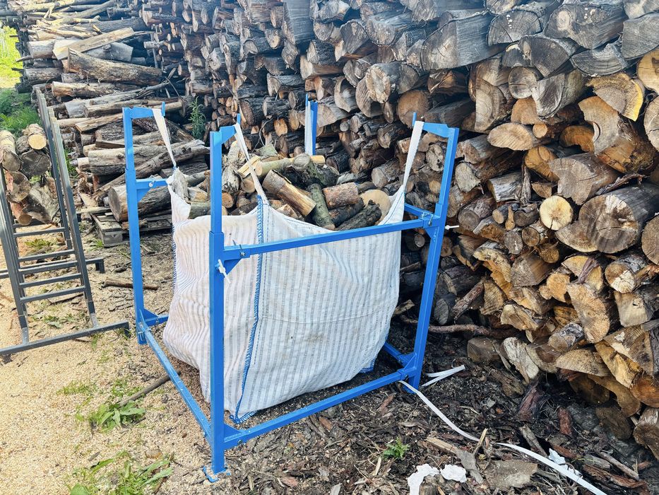 Stojak na big bag worki drewno gruz zborze pakowanie materiałów sypkich