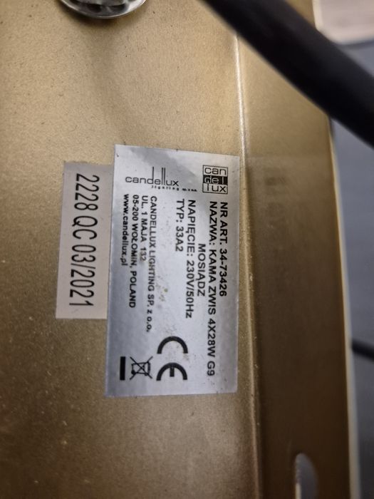 Lampa nad blatem kuchenny