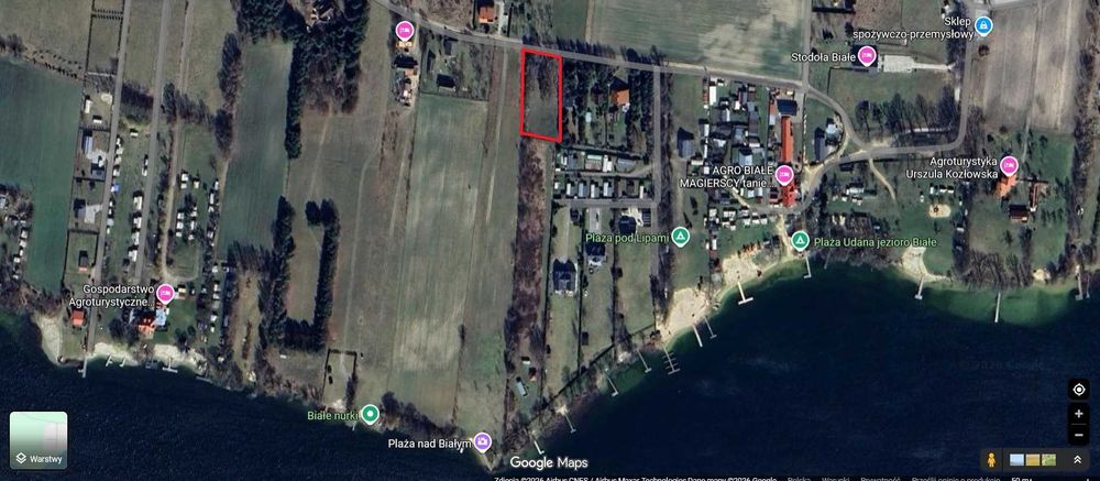 Działka budowlana nad jeziorem Białym 2422 m2