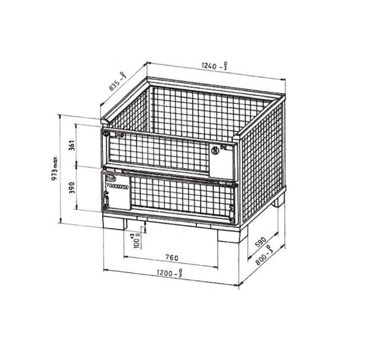 NOWE Gitterbox UIC paleta koszowa skrzynia  Gitterboxy