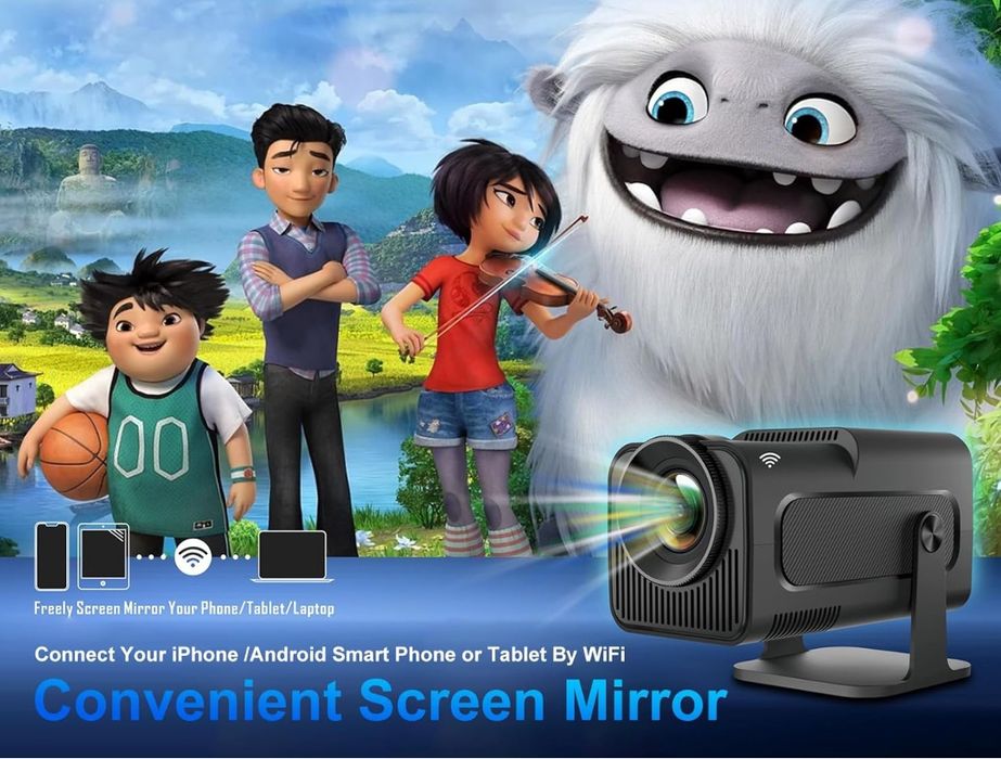 Projetor HY320Pro ANDROID 11 1/GB/8GB 390ANSI 4k WiFi Bluetooth