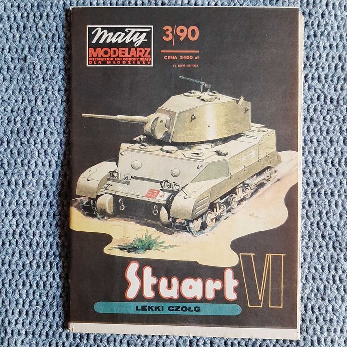 Mały Modelarz (1990) - 3/90. Model Kartonowy: Czołg Lekki M5A1 Stuart VI
