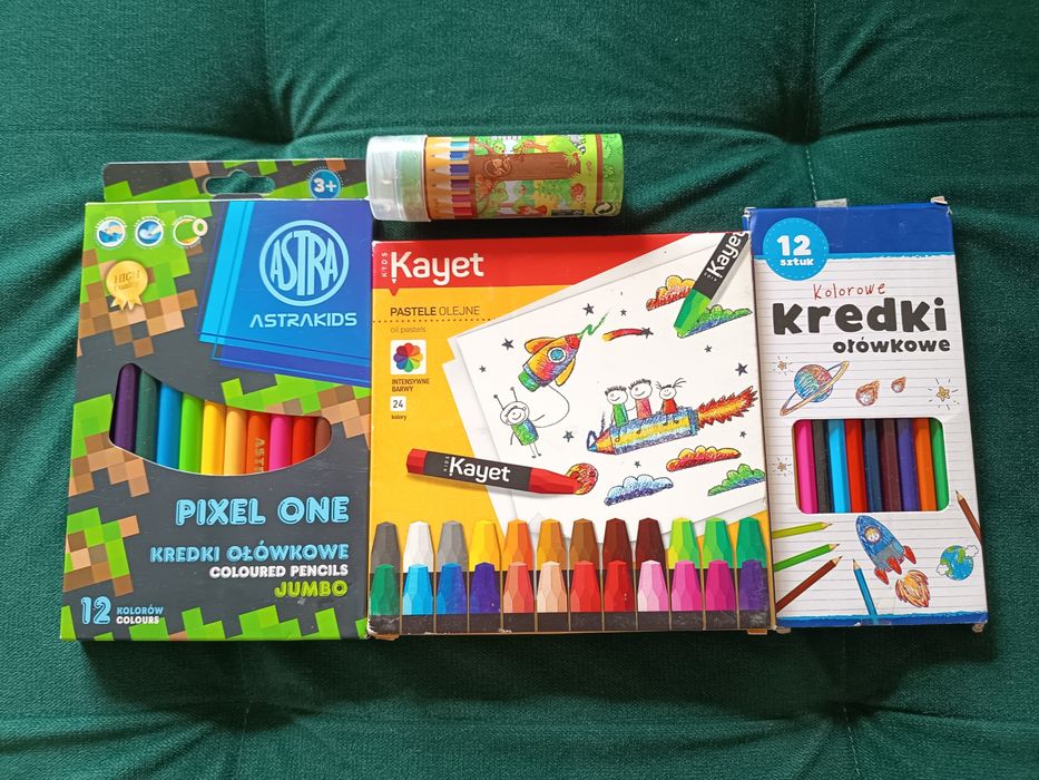 Zestaw kredek kredki ołówkowe pastele olejne Kayet Astra Kids