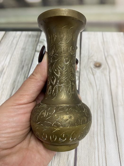 Вінтажні латунні вази, Індія, 12,5 см і 15 см