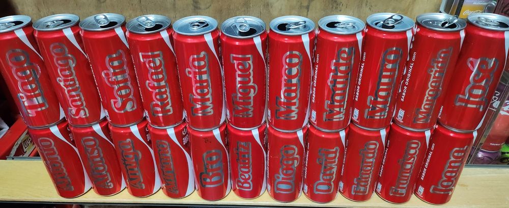 Latas coca cola com nomes. Espanha e Portugal. Vendo ou troco