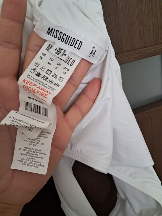 Kostium kąpielowy36/38/jednoczesciowy/biały/Missguided