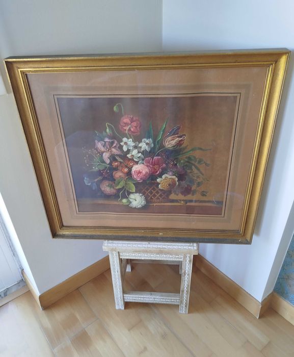 Quadro Antigo, moldura envidraçada