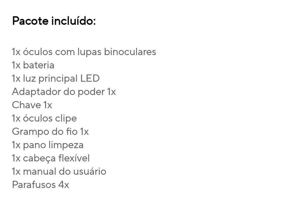 Lupas de ampliação com luz (2.5x)