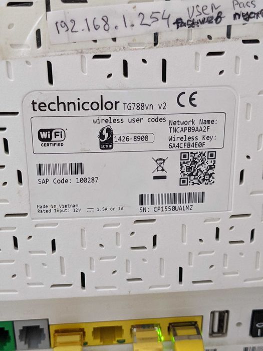 Роутер Fastweb Technicolor TG788vn v2 WiFi