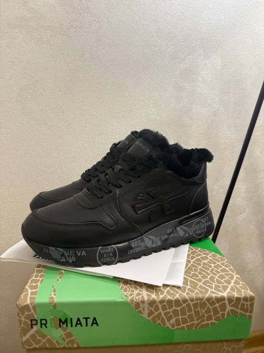 Зимові Шкіряні кросівки Premiata хутро зимние кросовки