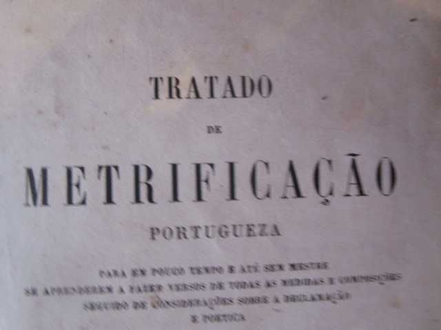 Livro tratado metrificação portuguesa  A F Castilho 1858