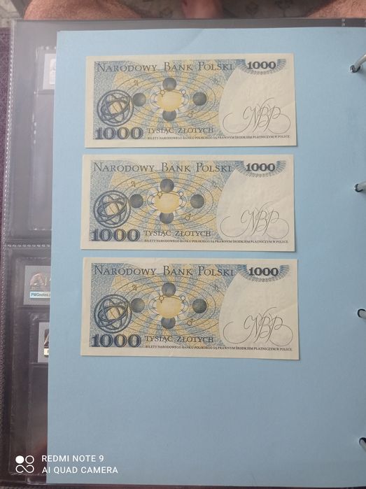 Banknoty 1000zl 1982r