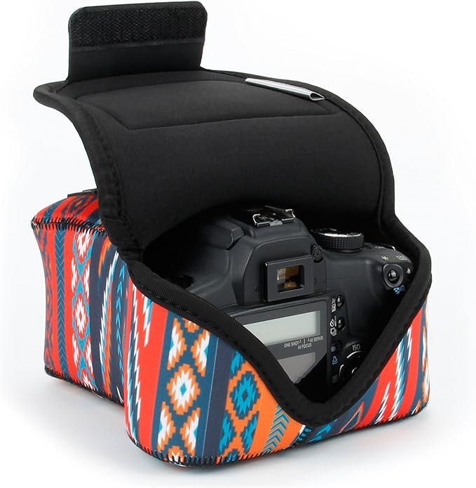 USA Gear Capa para câmara DSLR com proteção de neoprene, alça para cinto e armazenamento de acessórios