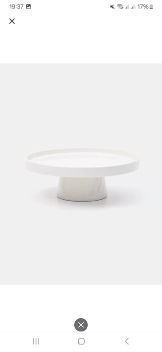 Patera na nóżce 27 cm biala