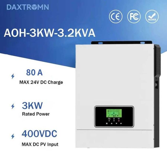 Гібридний інвертор Daxtromn AOH-3.2KVA, 24 В, 60 А, 3000 Вт