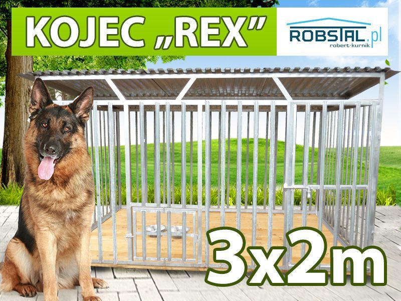 SOLIDNY I TANI kojec dla psa 3x2 REX konstrukcja ocynkowana producent