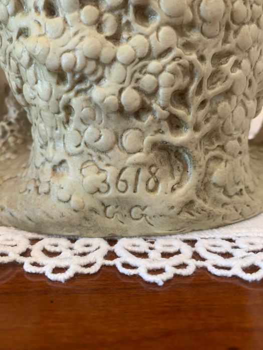 Raro Biscuit Alemão Antigo (c. 1910) - Cena Rural Numerada 3618 GG