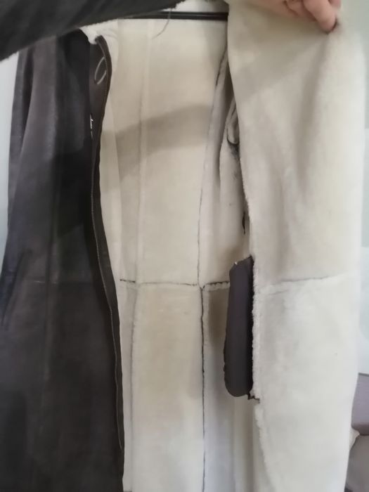 Дубленка  фирменная на цегейке (Турция)  коричневая приталенная