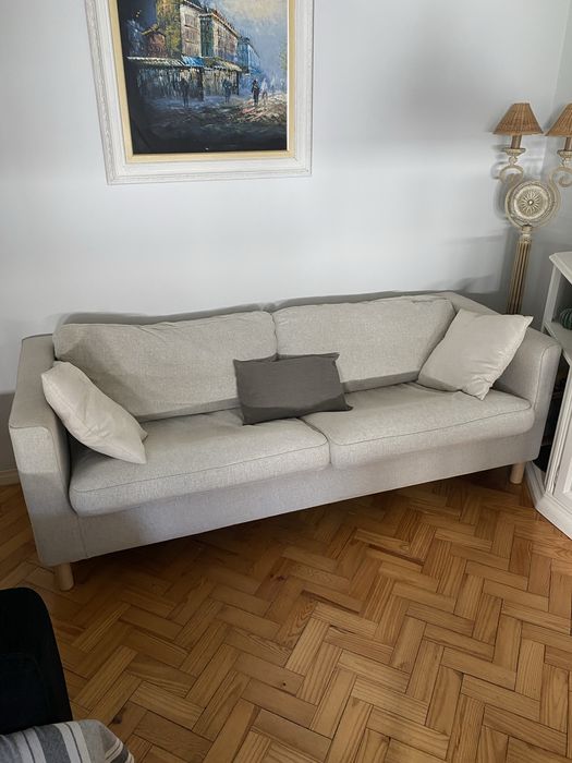 Sofá Ikea bege e cinzento