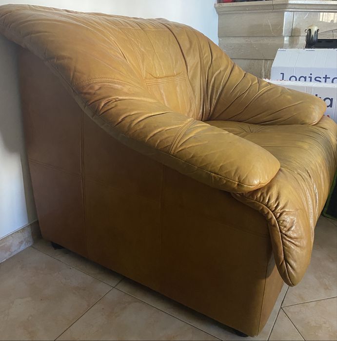 2 sofás individuais em pele