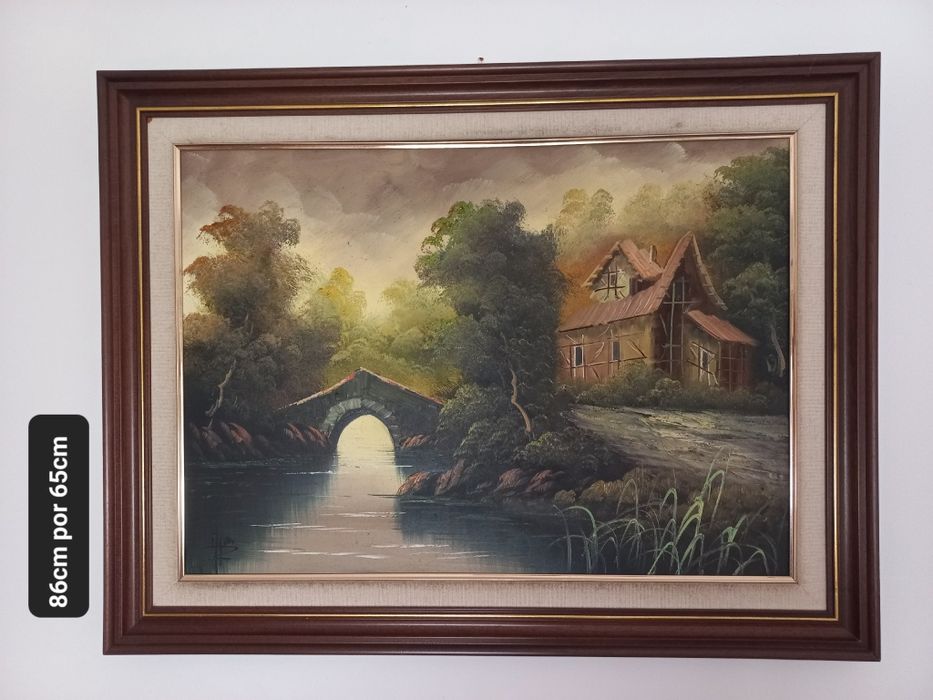 Canvas painting with frame