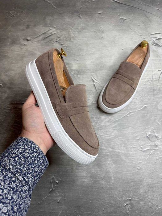 Чоловічі замшеві лофери шоре/з