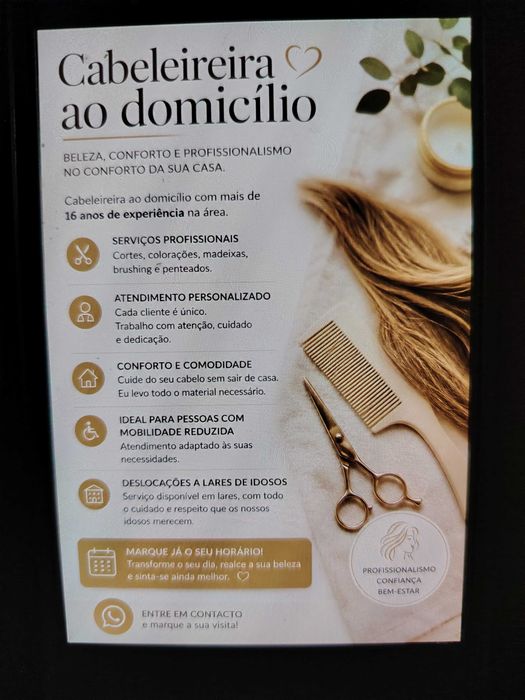 Cabeleireira à domicilio braga