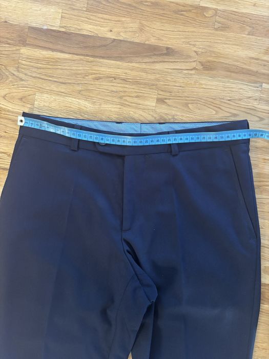 Garnitur granatowy wysoki slim z pokrowcem