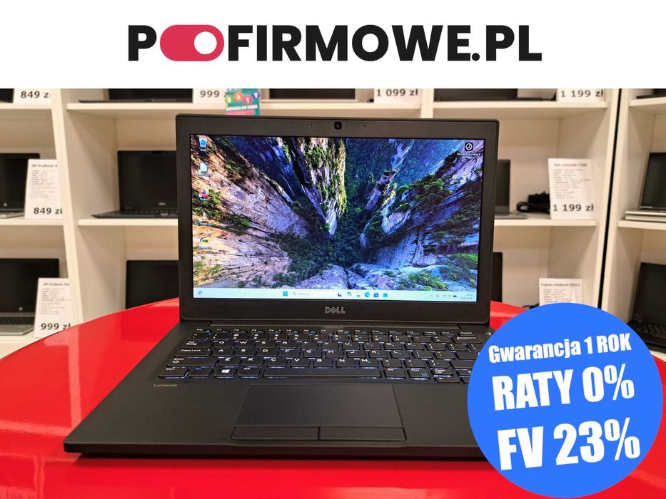 Mały Biznesowy 12" Dell Latitude 7280 i5-6gen 8GB 128SSD HDMI Win11 Kamera Gwarancja 12mc Faktura 23%