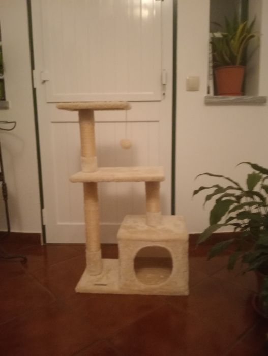 Arranhador de gato com casinha