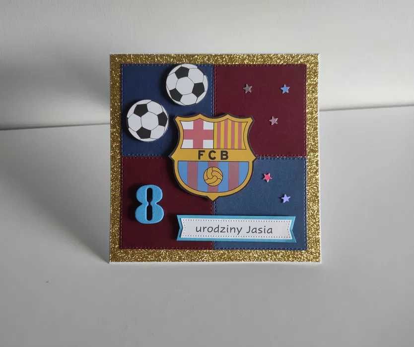 Kartka ręcznie robiona na urodziny FC BARCELONA