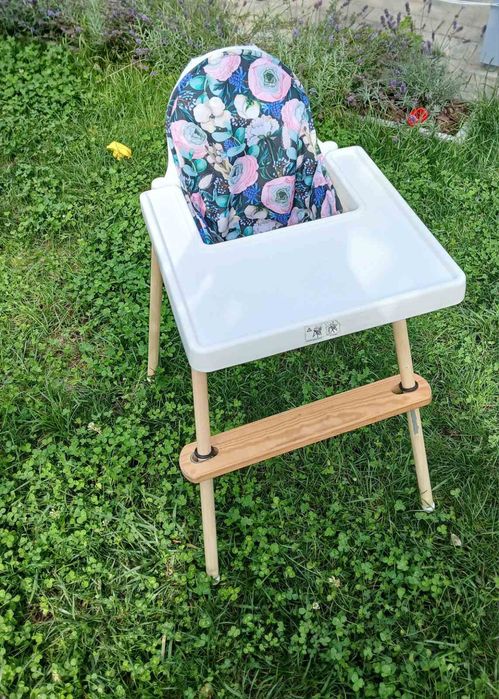 Krzesełko do karmienia Ikea Antilop, podnóżek, wkładka, tacka