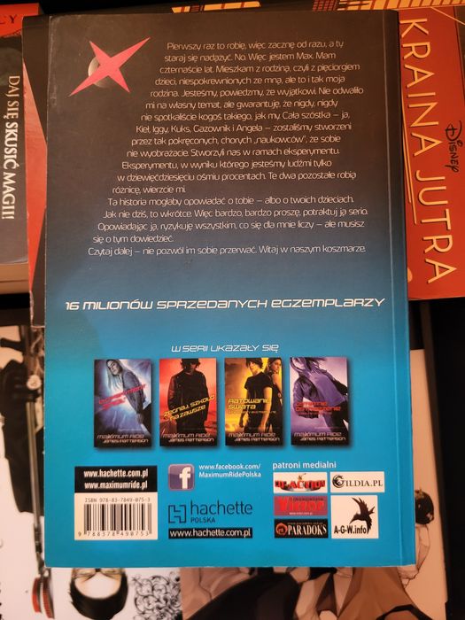 Książka Eksperyment Anioł, seria Maximum Ride - James Patterson