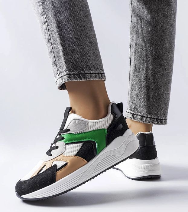 Czarne sneakersy z łączonych materiałów Riel