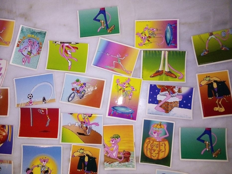 Conjunto de 48 Cromos Antigos Pink Panther