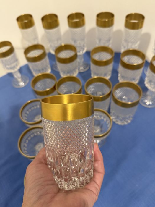 Złocone Kieliszki z Huty Anna