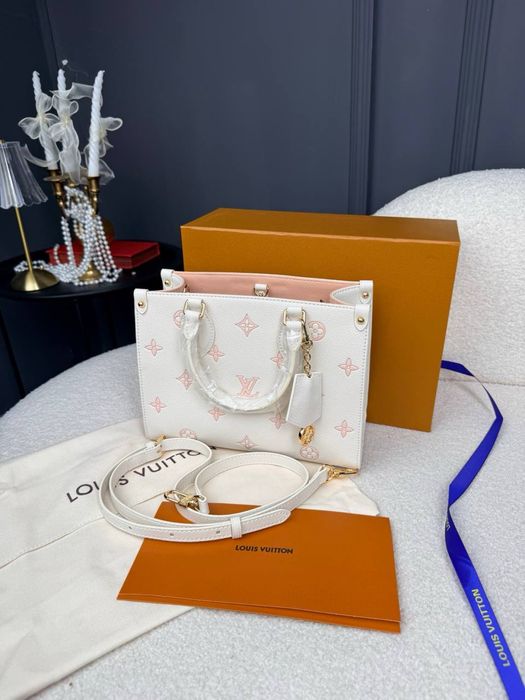 Сумка Louis Vuitton Onthego PM Monogram  Empreinte Beige / Peach