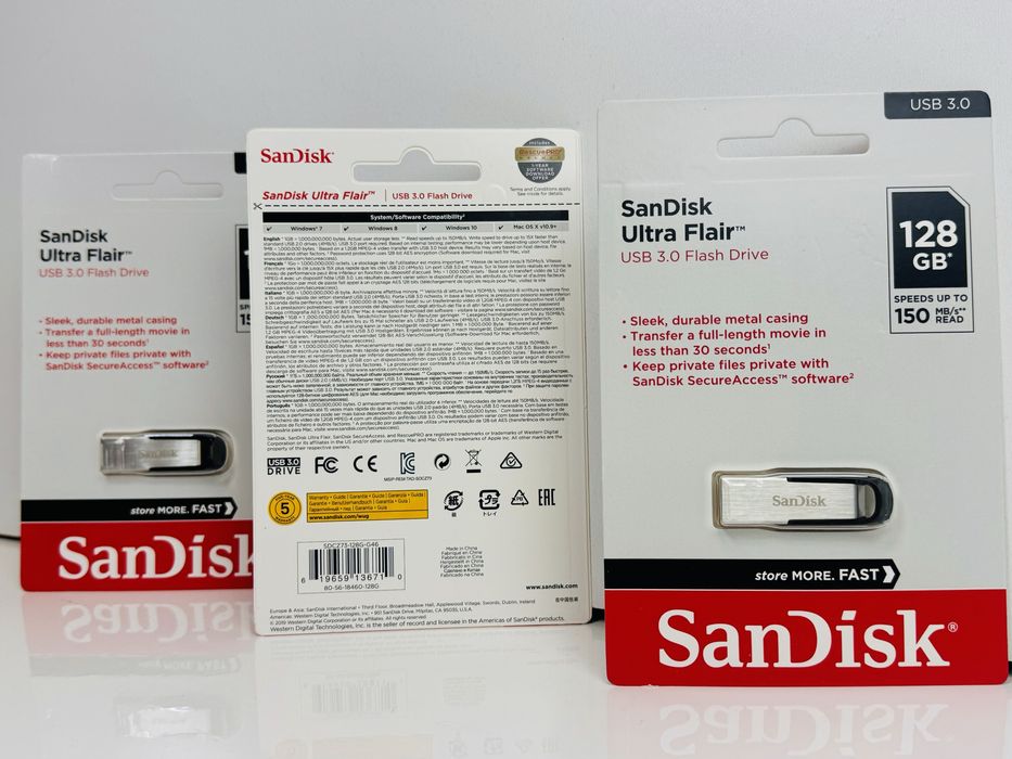 Новий SanDisk Ultra Flair - USB 3.0 флеш-накопичувач флешка 128 ГБ