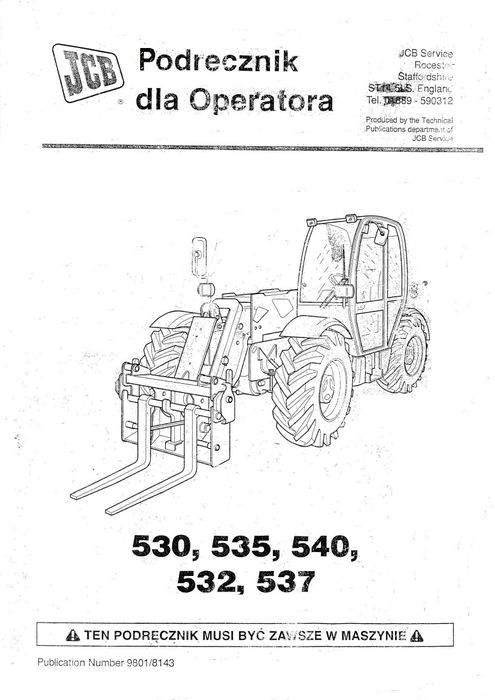 JCB 530 532  535  537 i 540 DTR instrukcja

DTR instrukcja obsługi