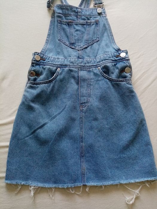 Ogrodniczki jeansowe - spódniczka
